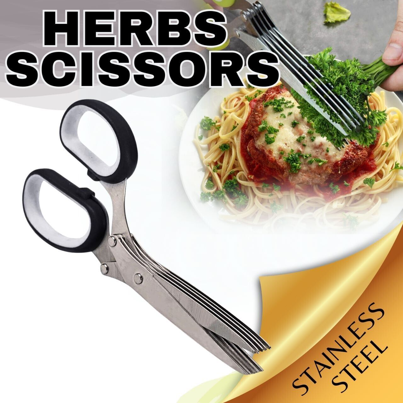 Herb Scissors With Multi Blades Stainless Steel