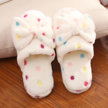 Bowknot cotton slippers