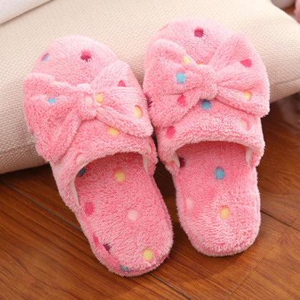 Bowknot cotton slippers