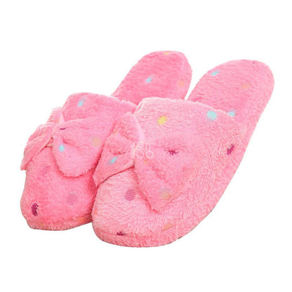 Bowknot cotton slippers