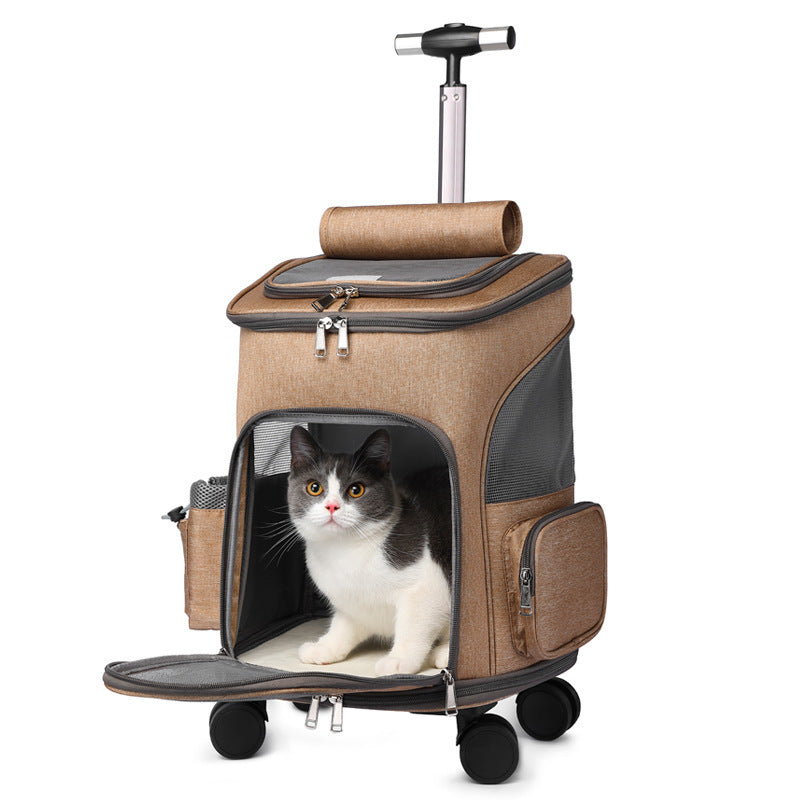 Cat Travel Carrier Backpack with Wheels