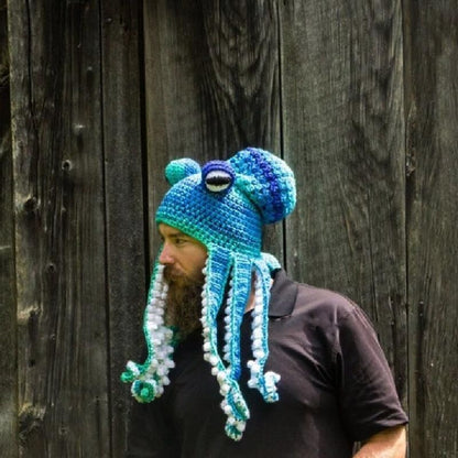 New Adult Hat Tricky And Funny Octopus Headgear Handmade Crochet Woolen Hat