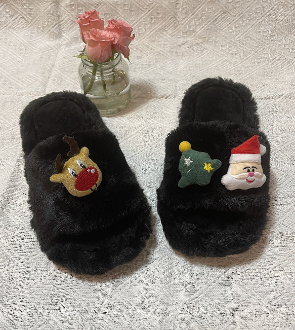 Cross-border New Arrival White Christmas Funny Slippers Home Slippers