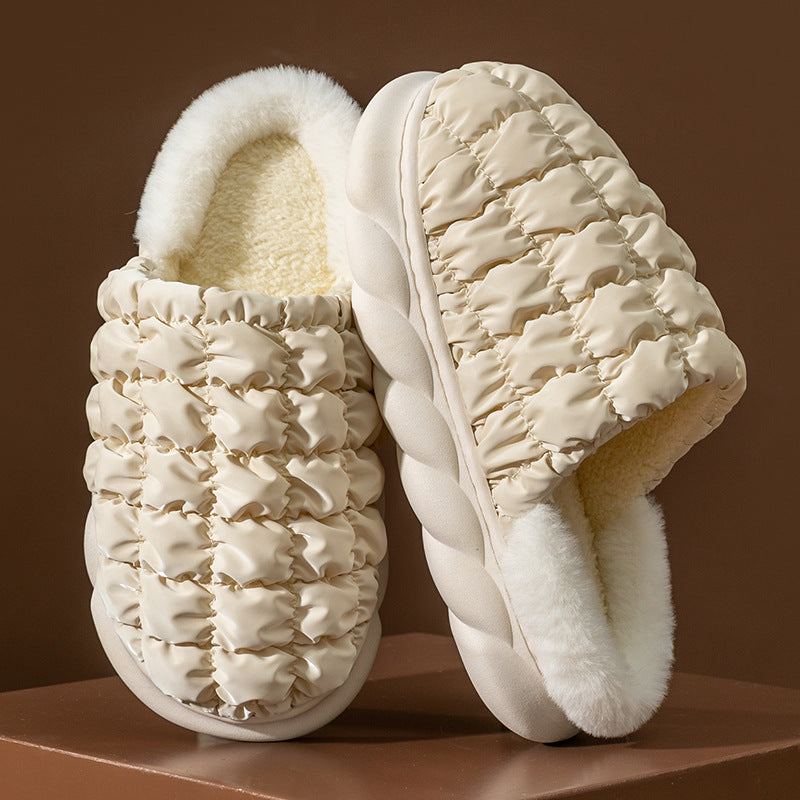 Men's And Women's Household Down Cotton Warm Slippers