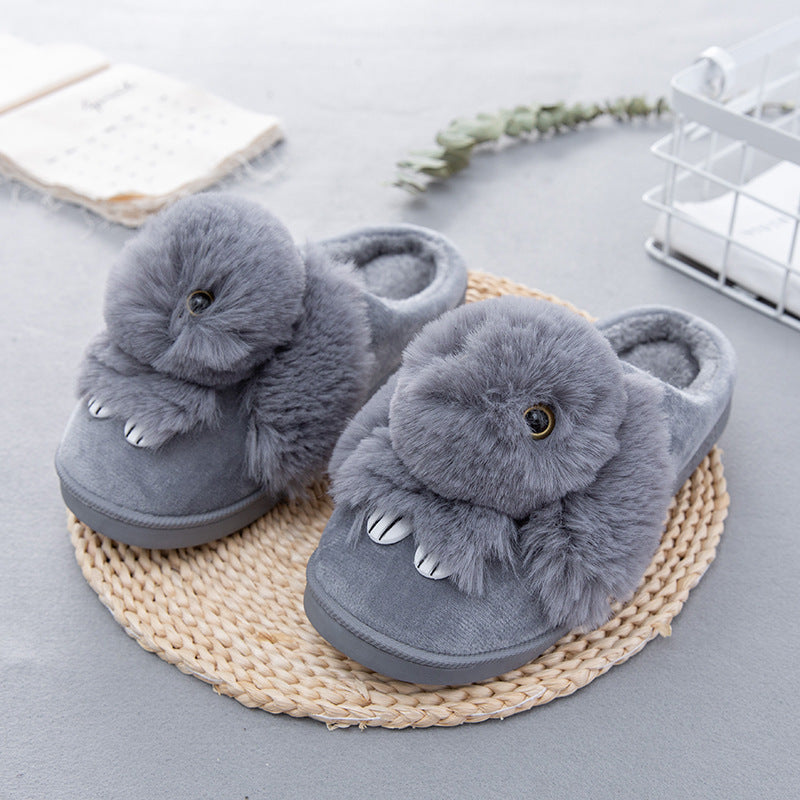 Winter cartoon rabbit cotton slippers Women's home cotton slippers Thick wear-resistant wild indoor warm slippers