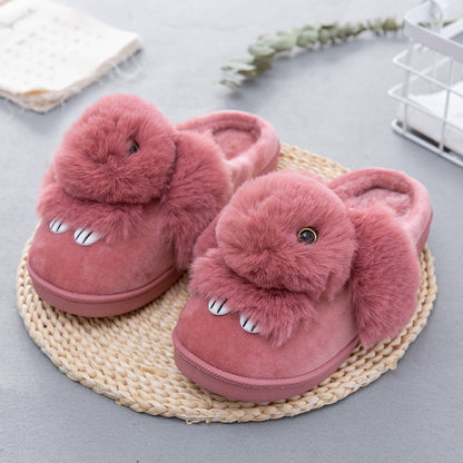 Winter cartoon rabbit cotton slippers Women's home cotton slippers Thick wear-resistant wild indoor warm slippers