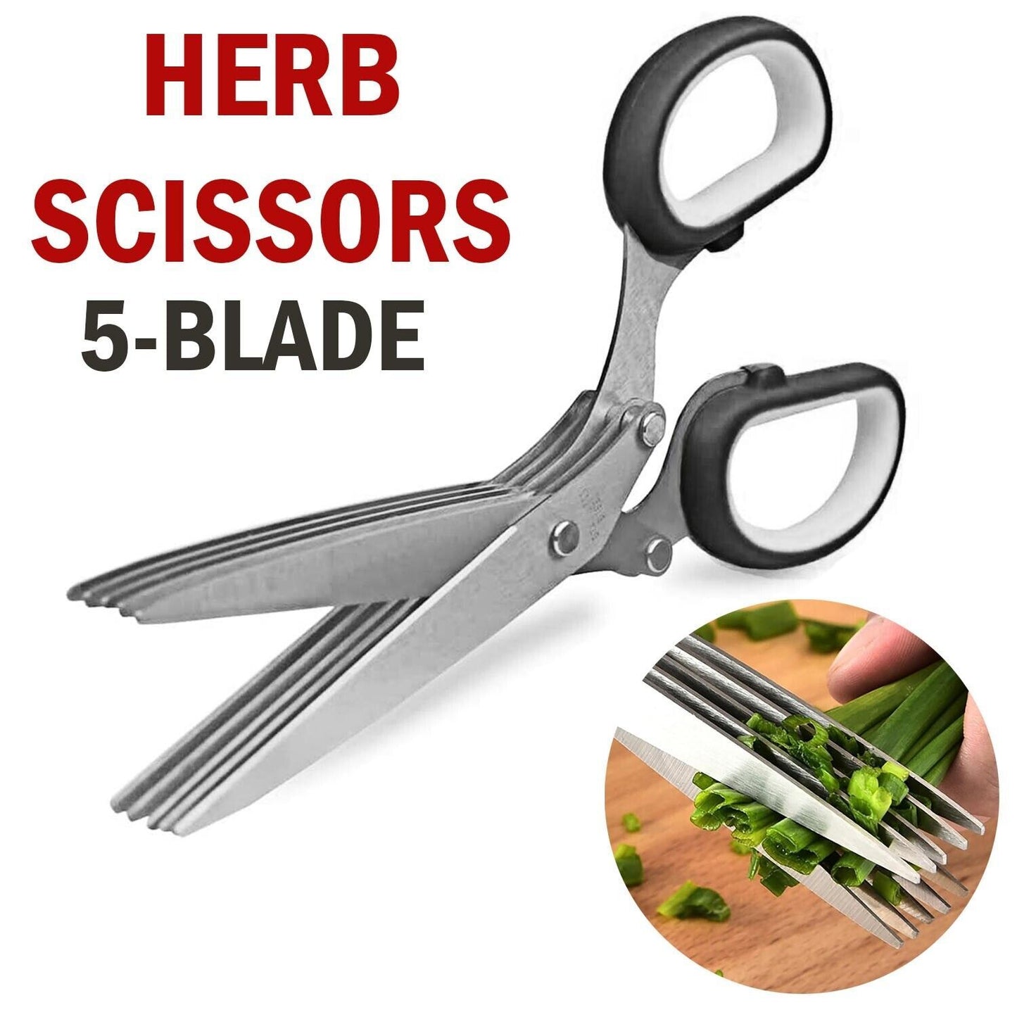 Herb Scissors With Multi Blades Stainless Steel