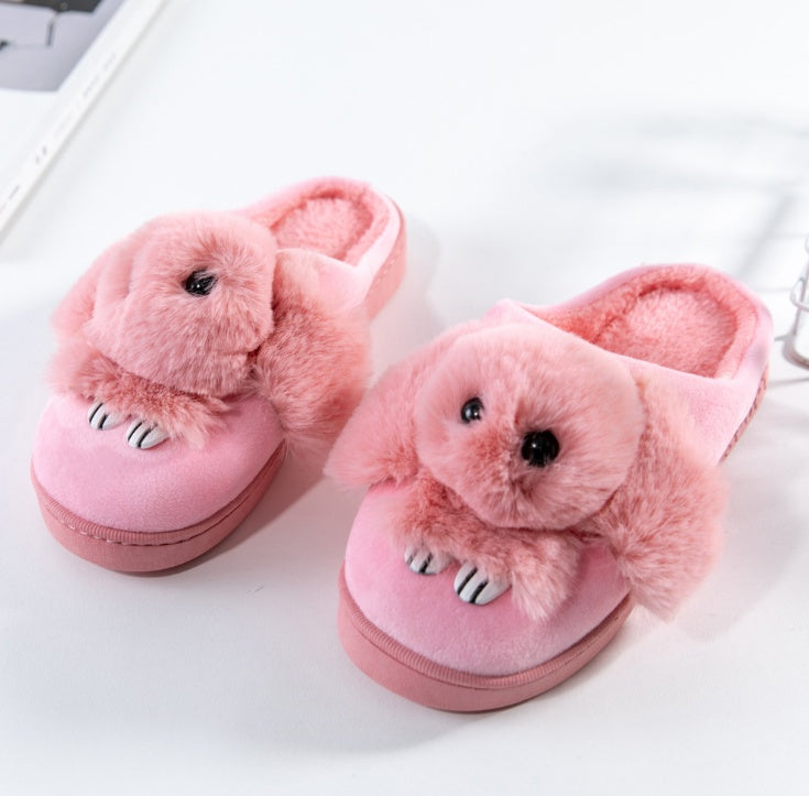 Winter cartoon rabbit cotton slippers Women's home cotton slippers Thick wear-resistant wild indoor warm slippers