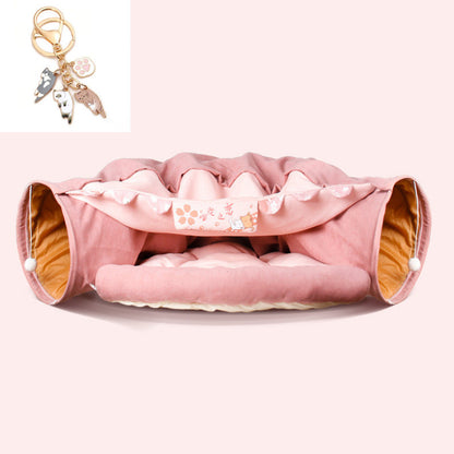 Collapsible Cat Play Tunnel Hammock Bed Durable Washable