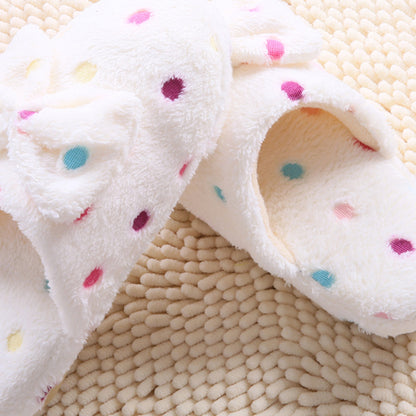 Bowknot cotton slippers