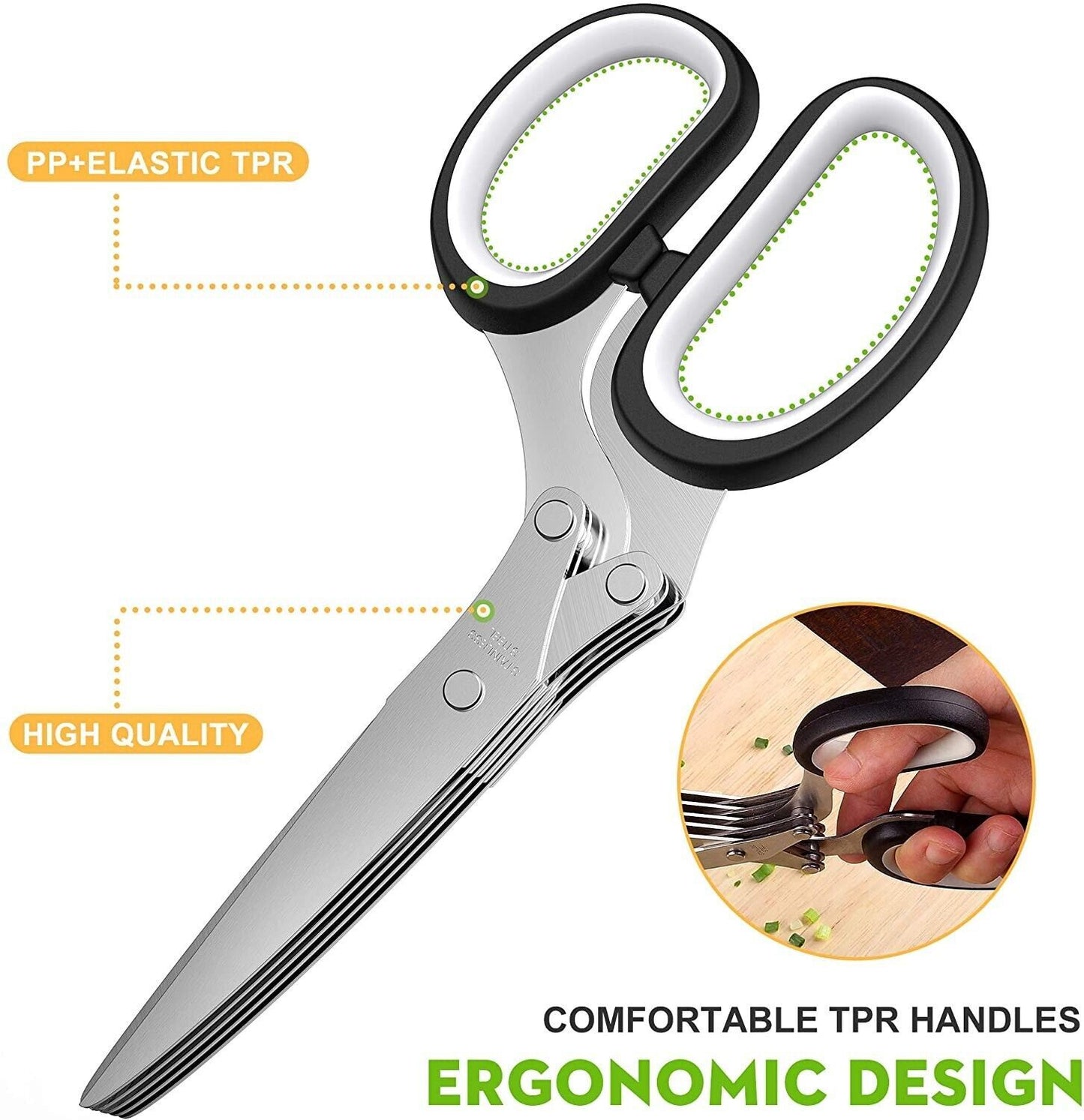 Herb Scissors With Multi Blades Stainless Steel