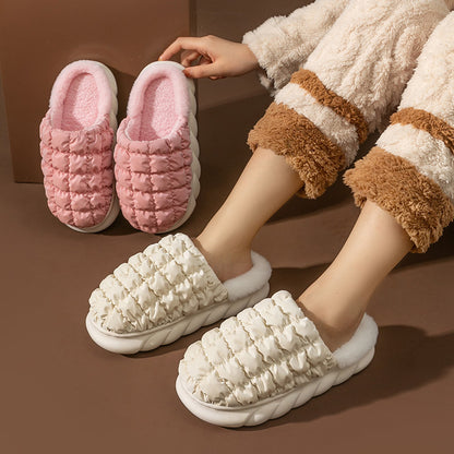 Men's And Women's Household Down Cotton Warm Slippers