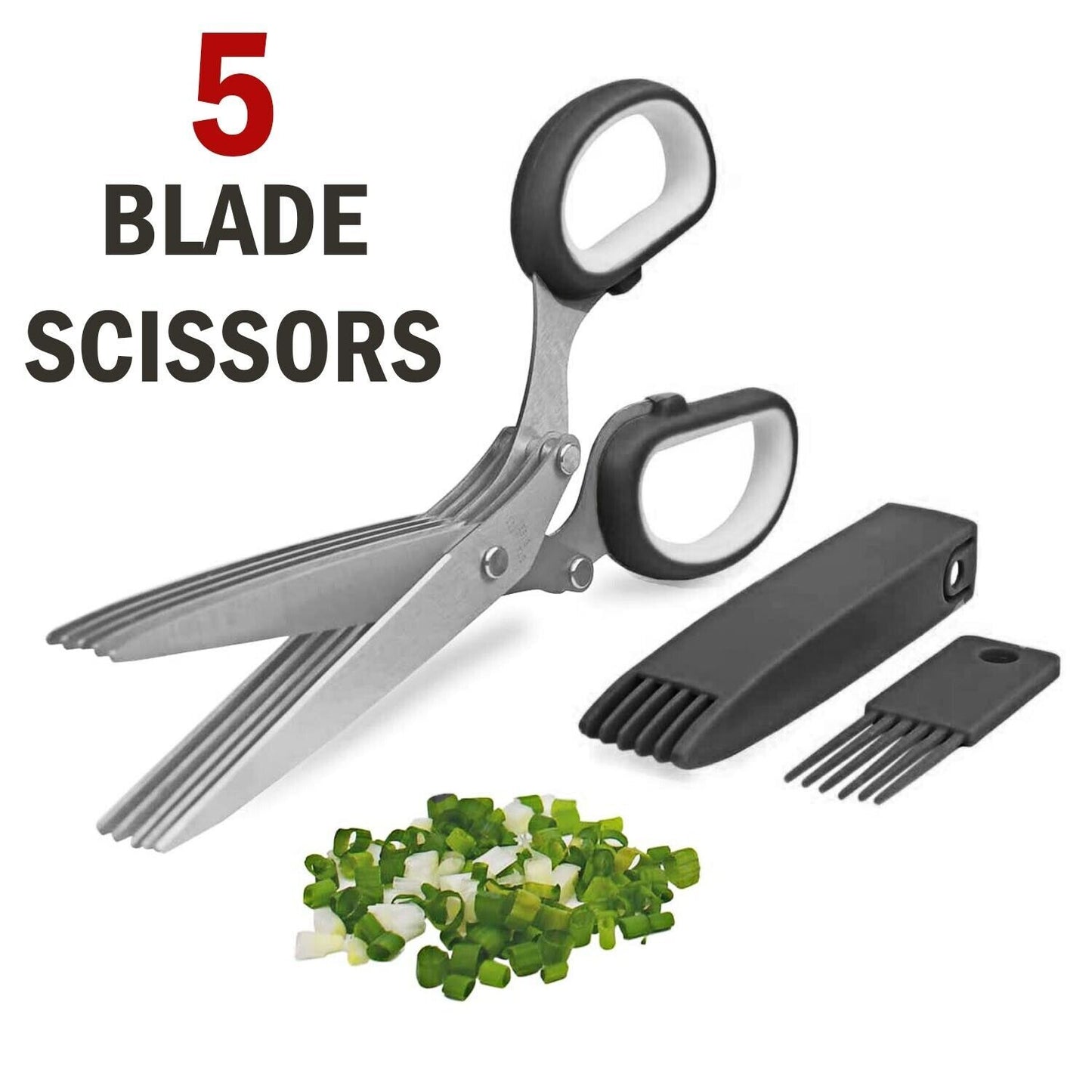 Herb Scissors With Multi Blades Stainless Steel