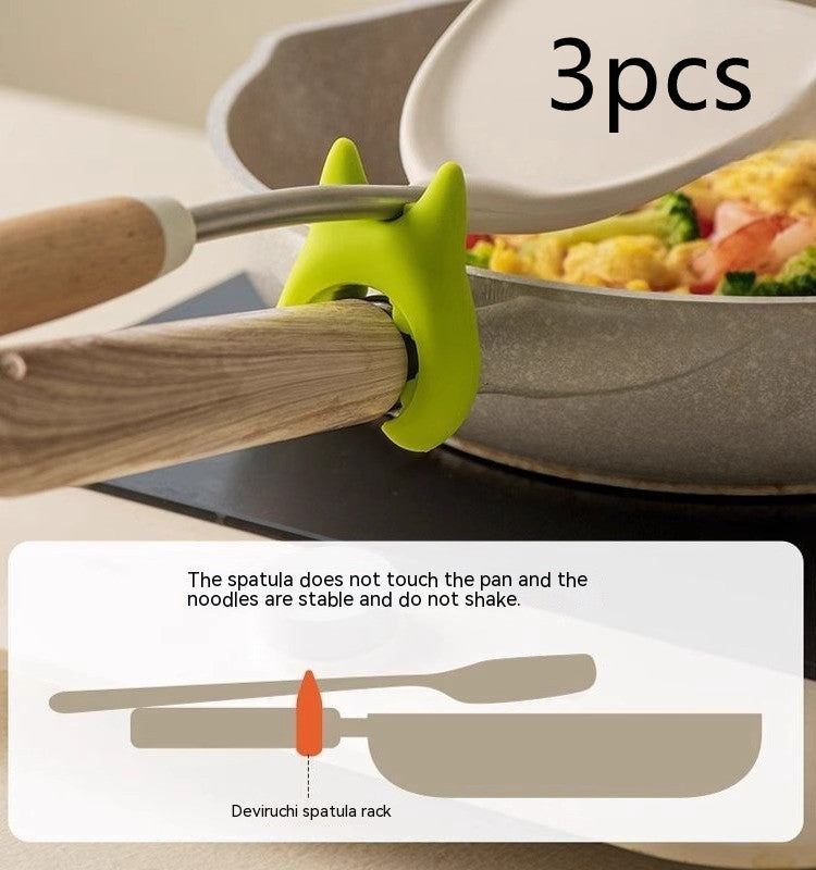 Multifunctional Silicone Spatula Holder Anti-Overflow Spoon Holder Cooking Pot Anti-scalding Clip