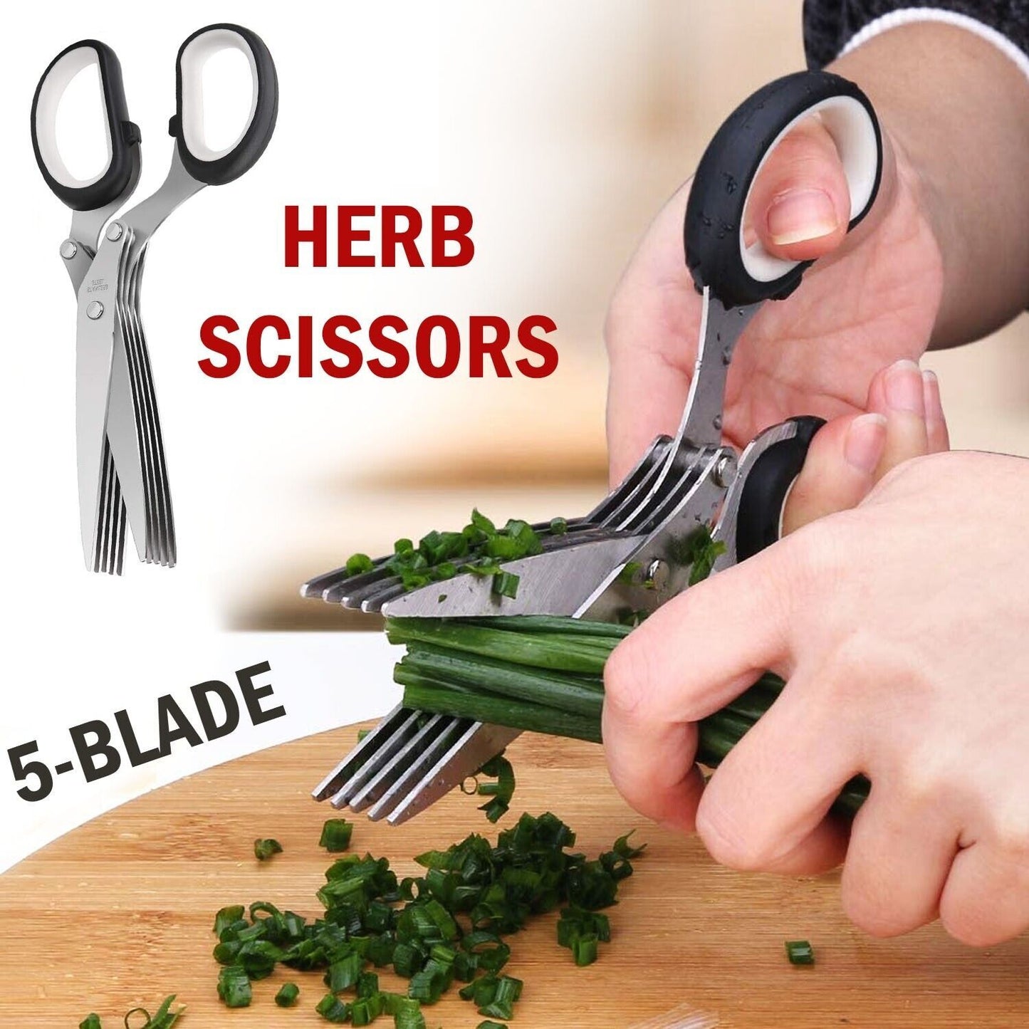 Herb Scissors With Multi Blades Stainless Steel