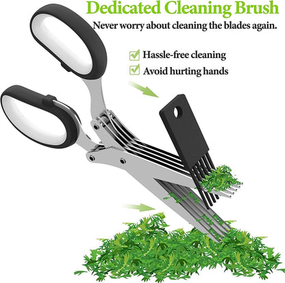 Herb Scissors With Multi Blades Stainless Steel