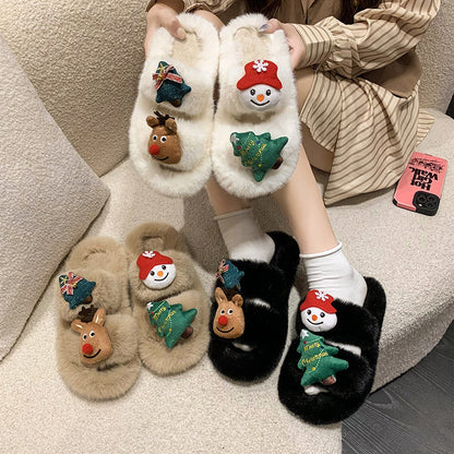 Women's Fashion Casual Christmas Cotton Slippers